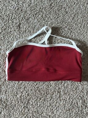 Gymshark Red Sports Bra with White Trim
